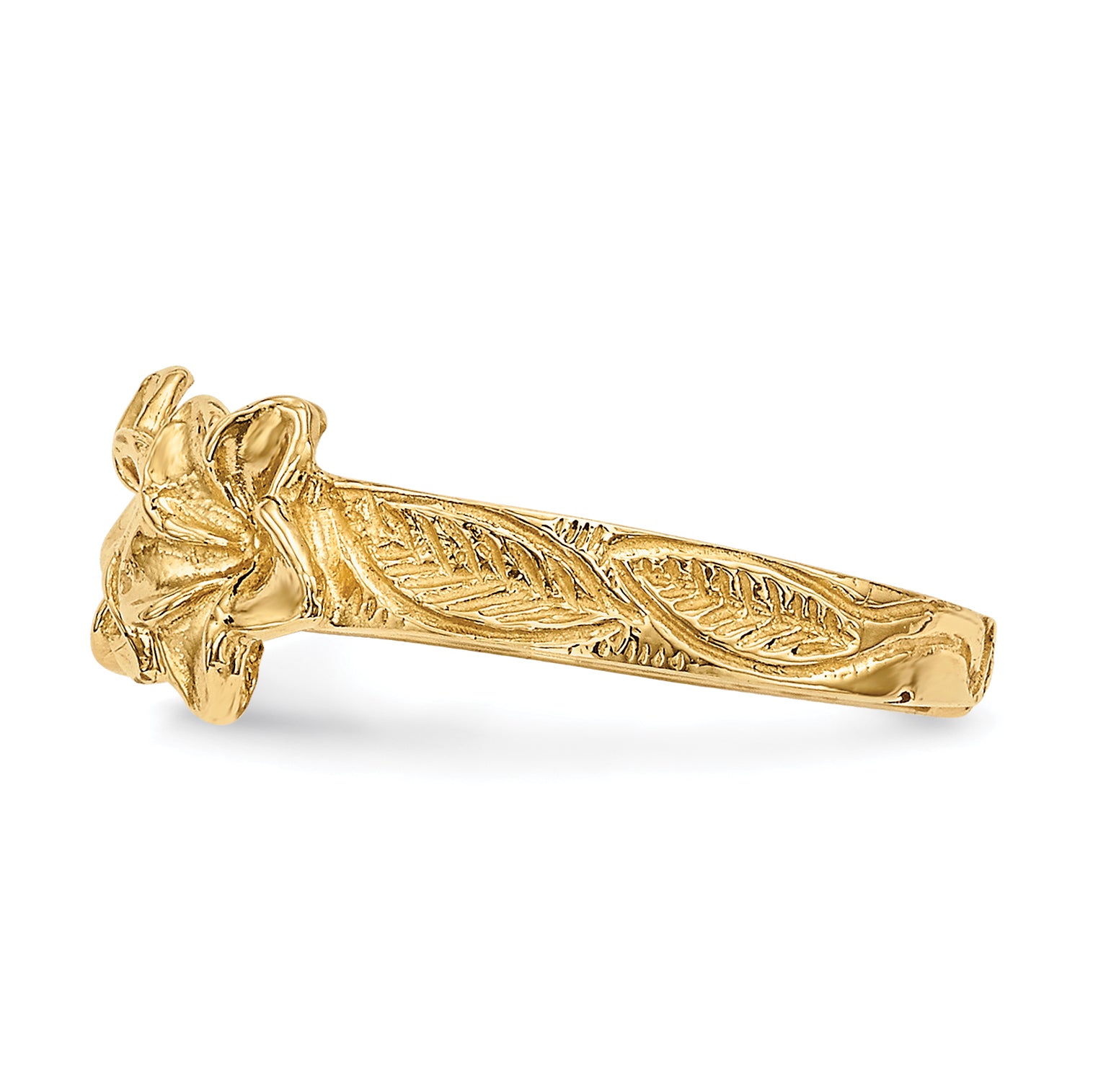 14k Polished Flowers Toe Ring Secondary image