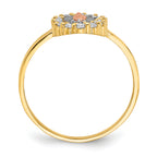 14k Two-tone WithWhite Rhodium CZ Lady of Guadalupe Ring