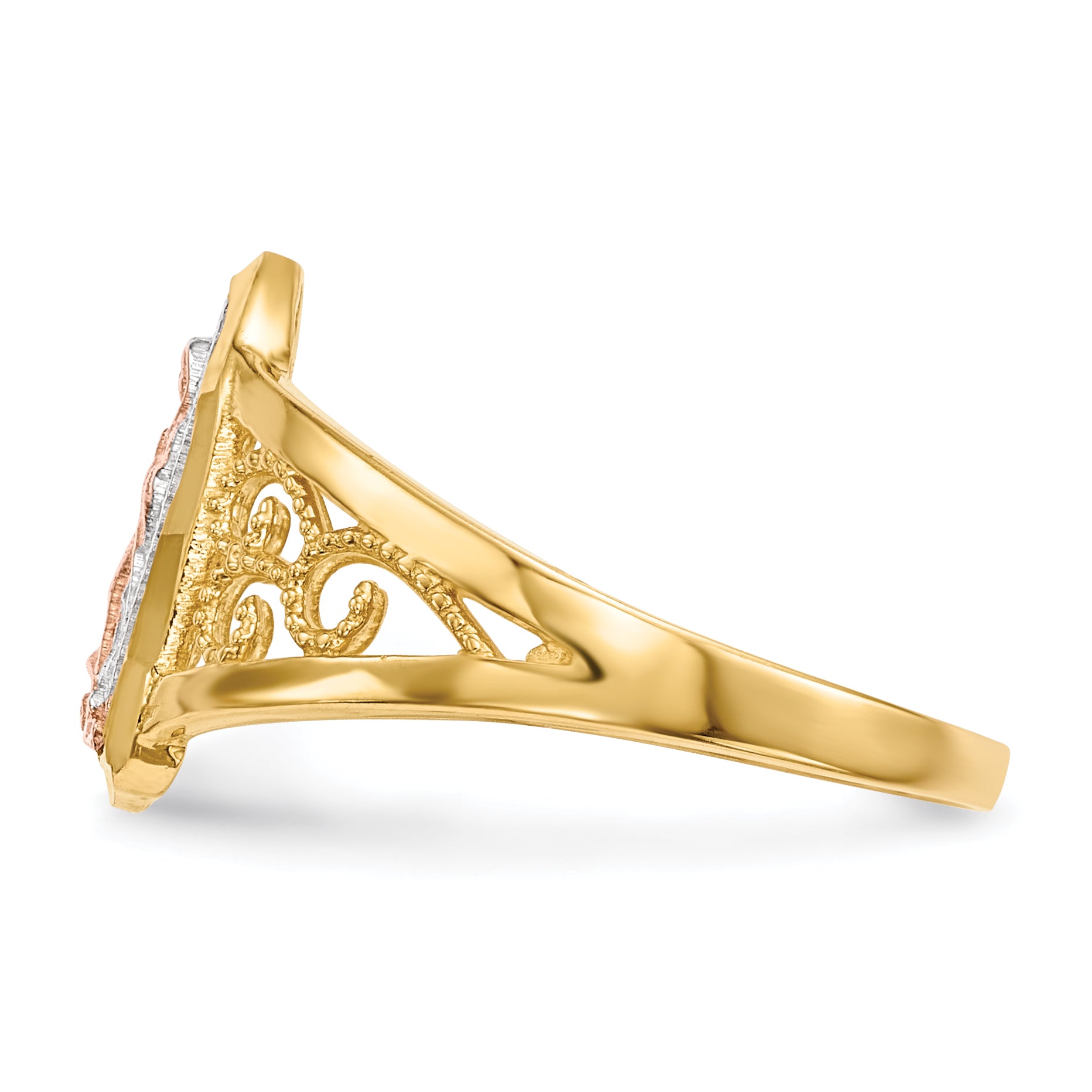 14k Two-tone WithWhite Rhodium Lady of Guadalupe Ring