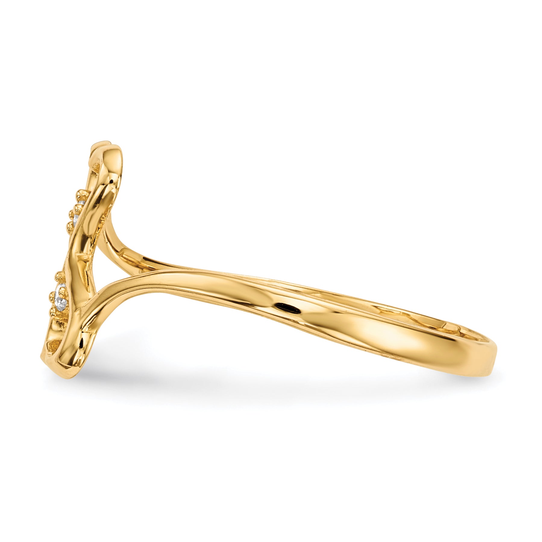 14k CZ Double Heart Ring Secondary image