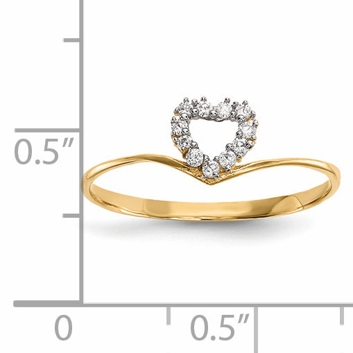 14k CZ Heart Ring Secondary image