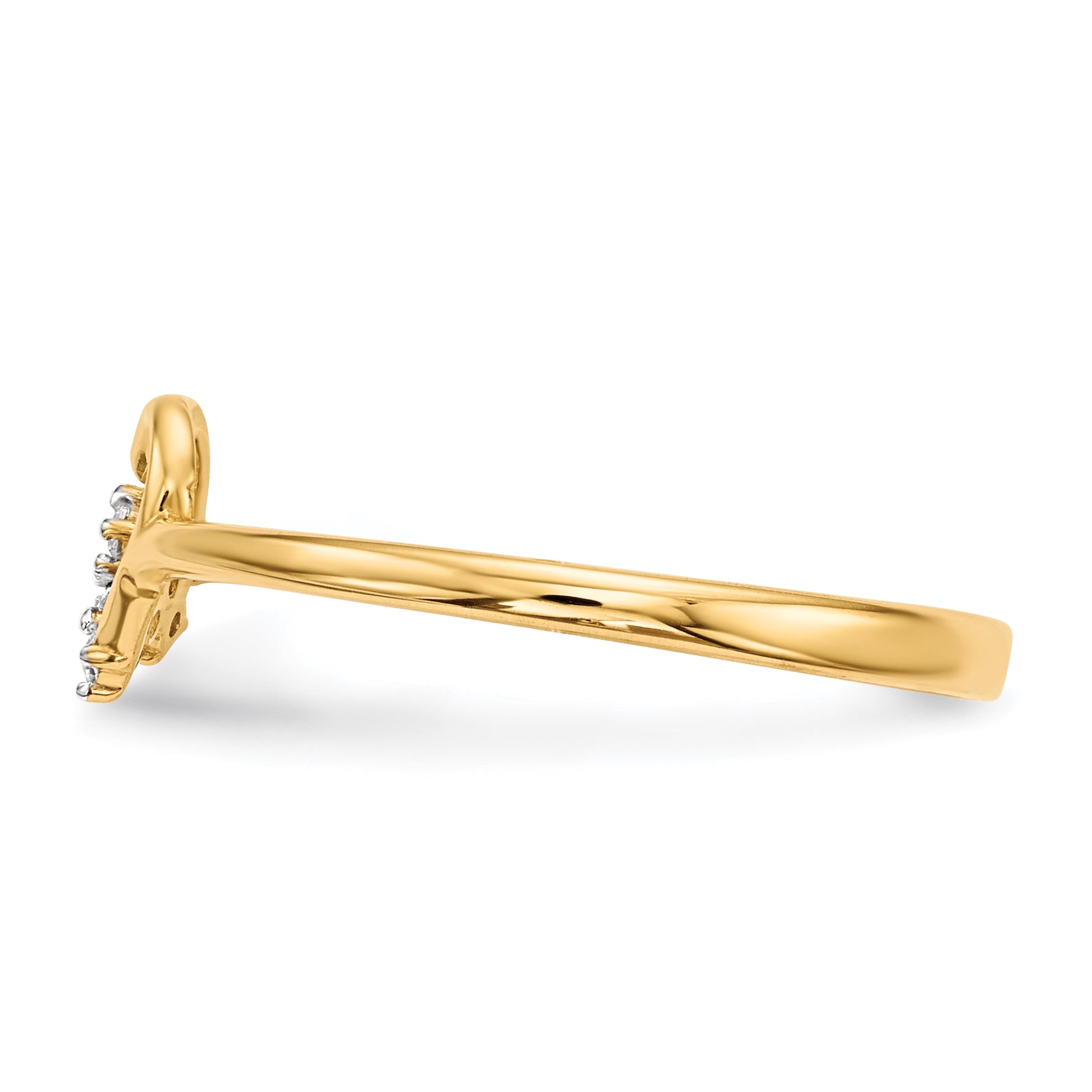 14k Heart WithCZ Cross Ring Secondary image