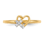 14k Heart WithCZ Cross Ring