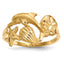14k Polished and Satin Diamond-cut Dolphin Starfish Shell Sand Dollar Ring