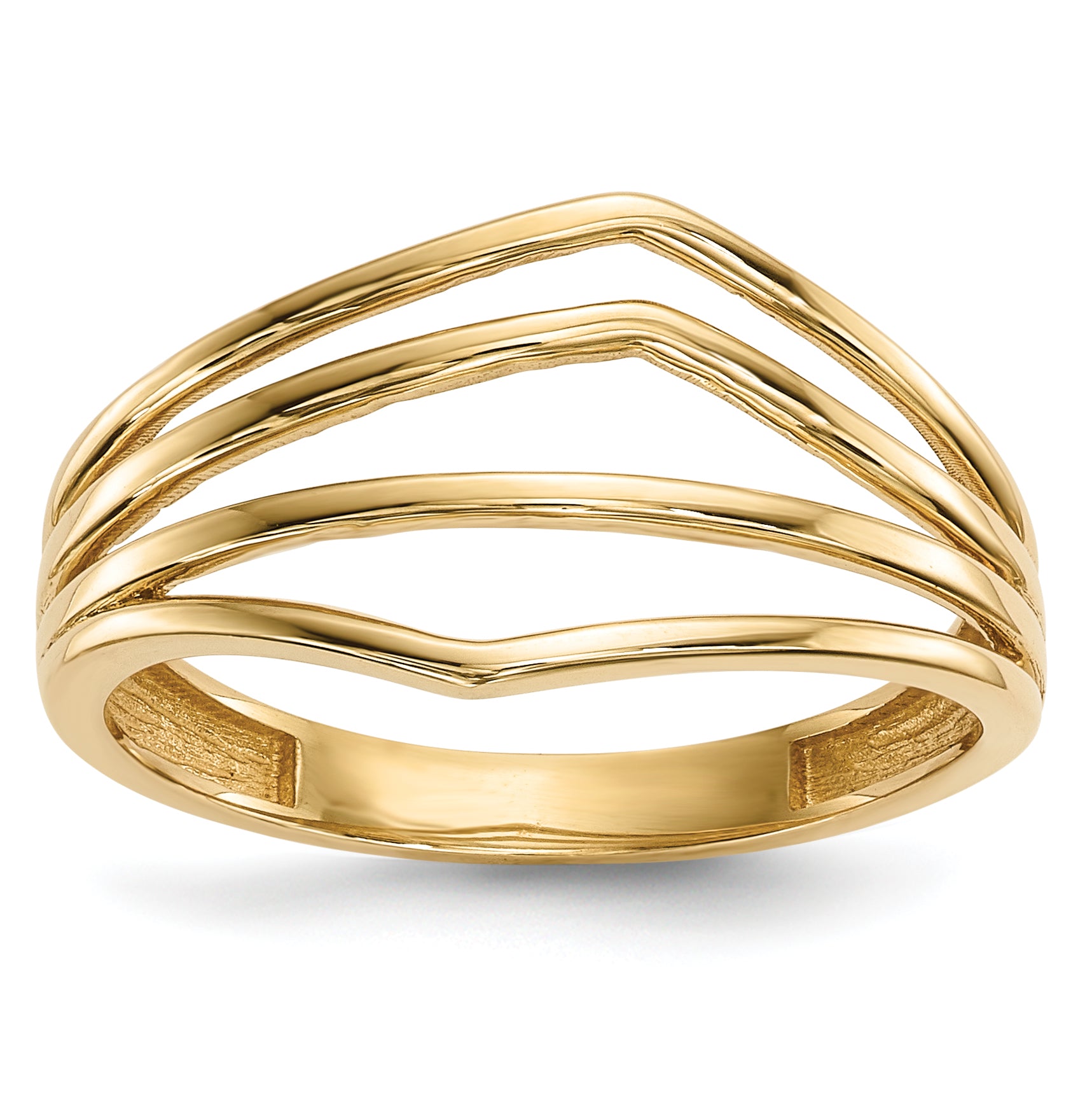 14k Gold Polished 4-Bar Ring Main image