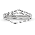 14k White Gold Polished 4-Bar Ring