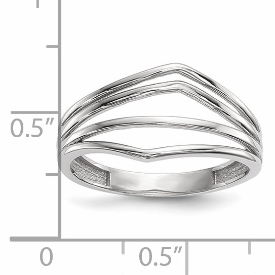 14k White Gold Polished 4-Bar Ring
