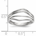 14k White Gold Polished 4-Bar Ring