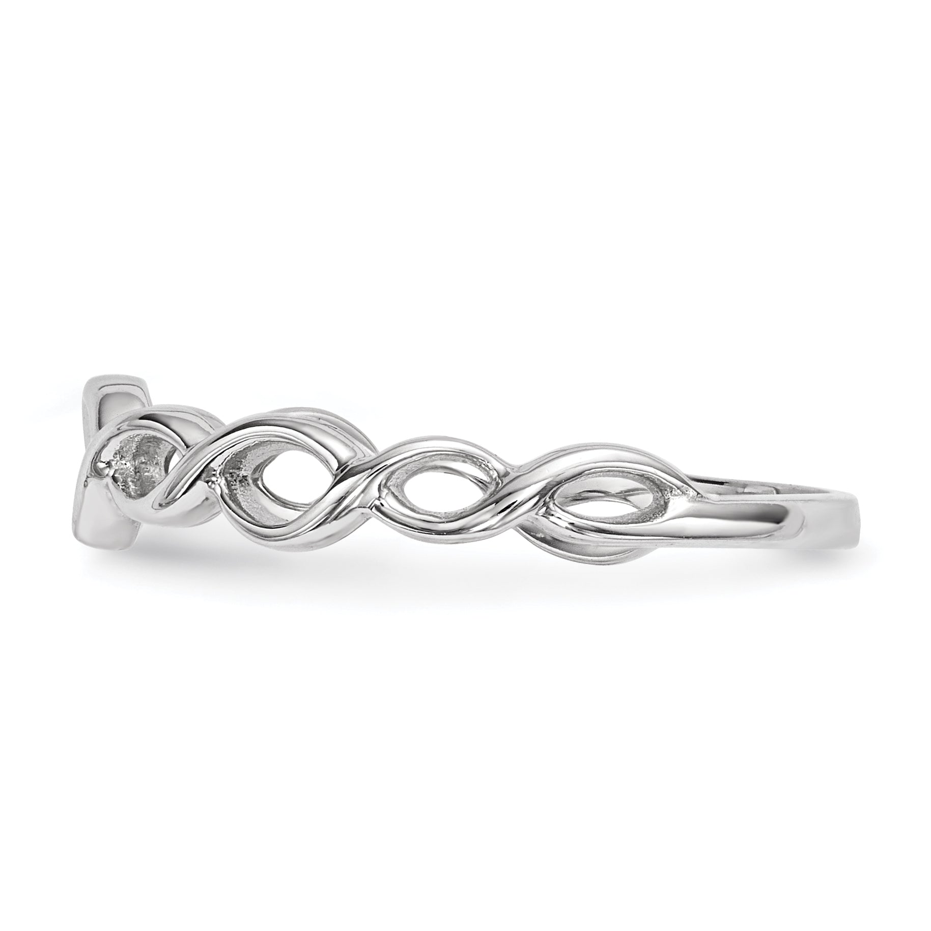 14k White Gold Polished Twisted Loops Ring Secondary image