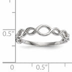 14k White Gold Polished Twisted Loops Ring