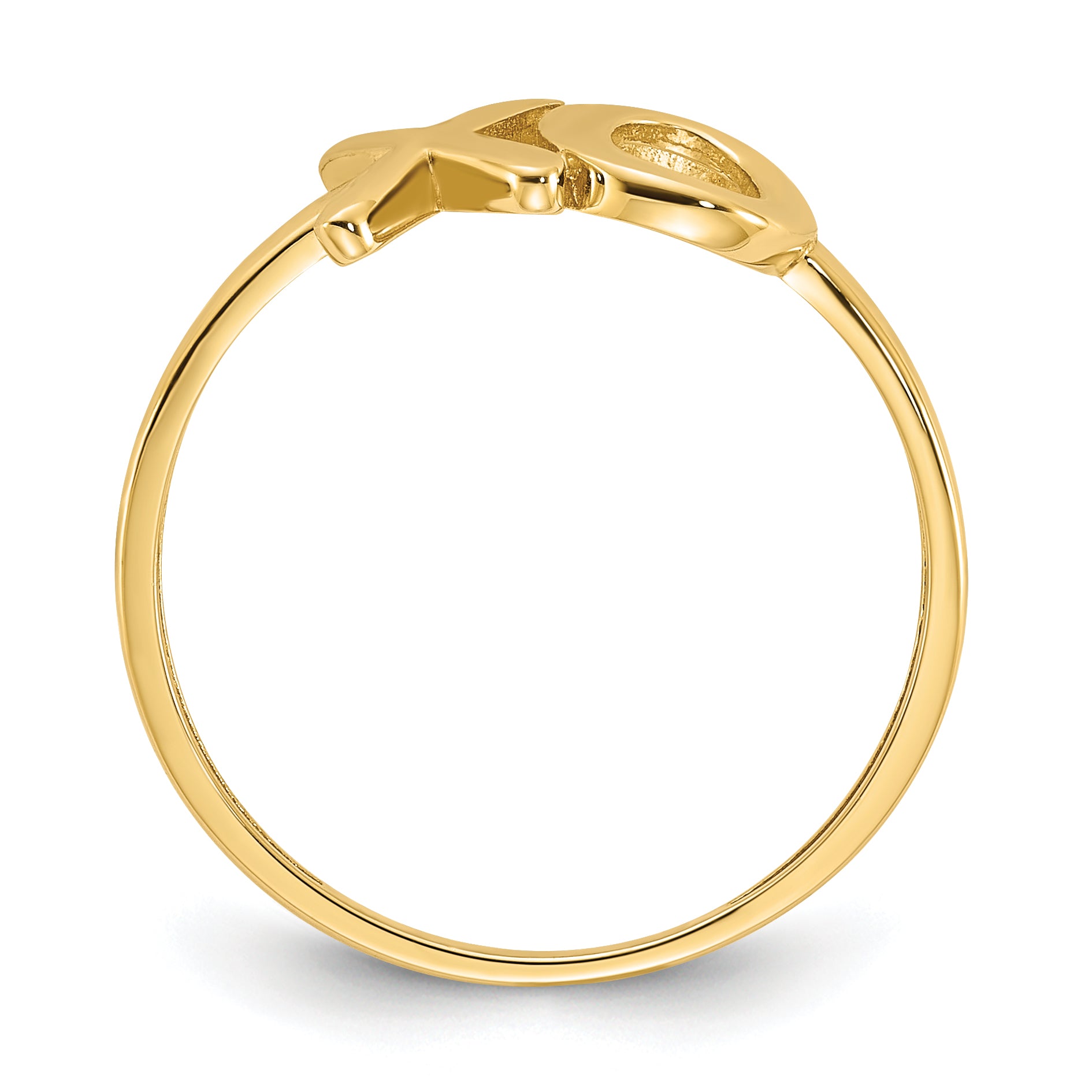 14k Gold Polished X-O Ring Secondary image