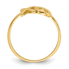 14k Gold Polished X-O Ring