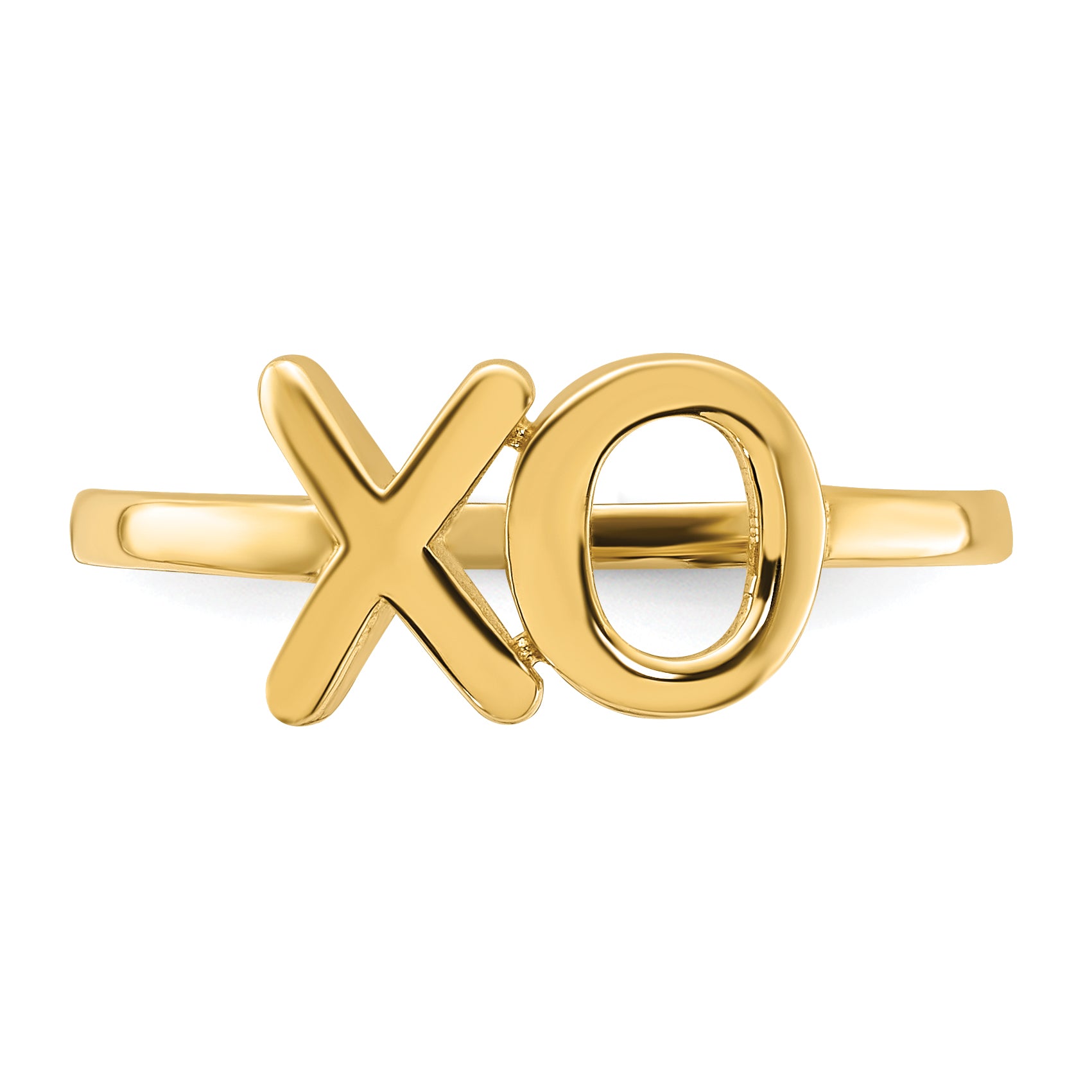 14k Gold Polished X-O Ring