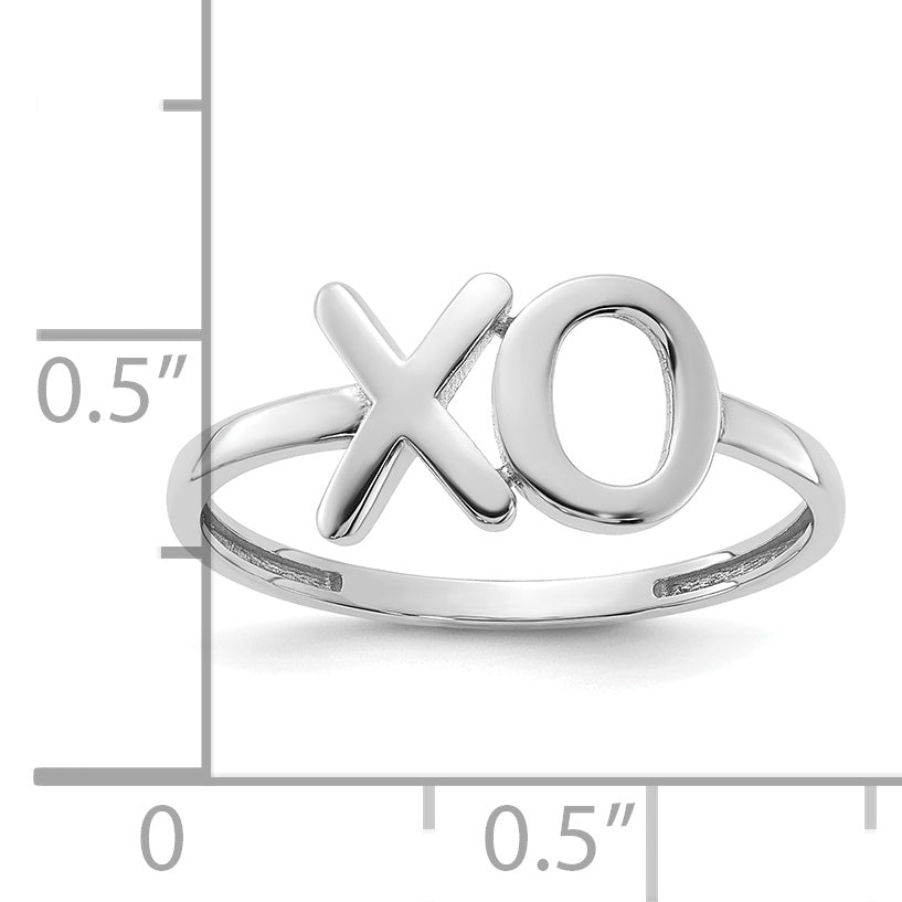 14k White Gold Polished X-O Ring