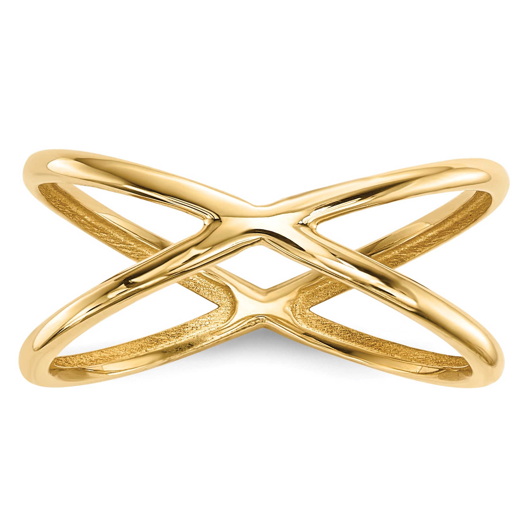 14k Gold Polished Double Ring Main image