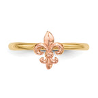 14k Two-tone Polished Fleur de Lis Ring