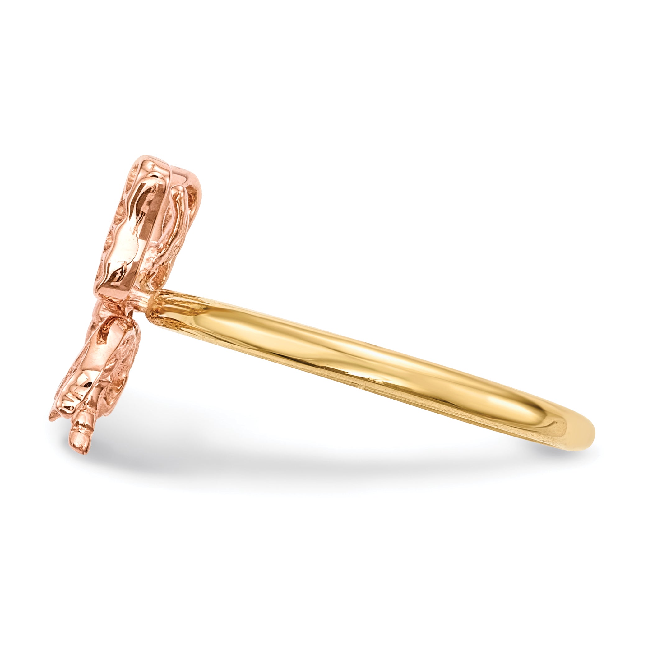 14k Two-tone Polished Butterfly Ring Secondary image