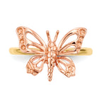 14k Two-tone Polished Butterfly Ring