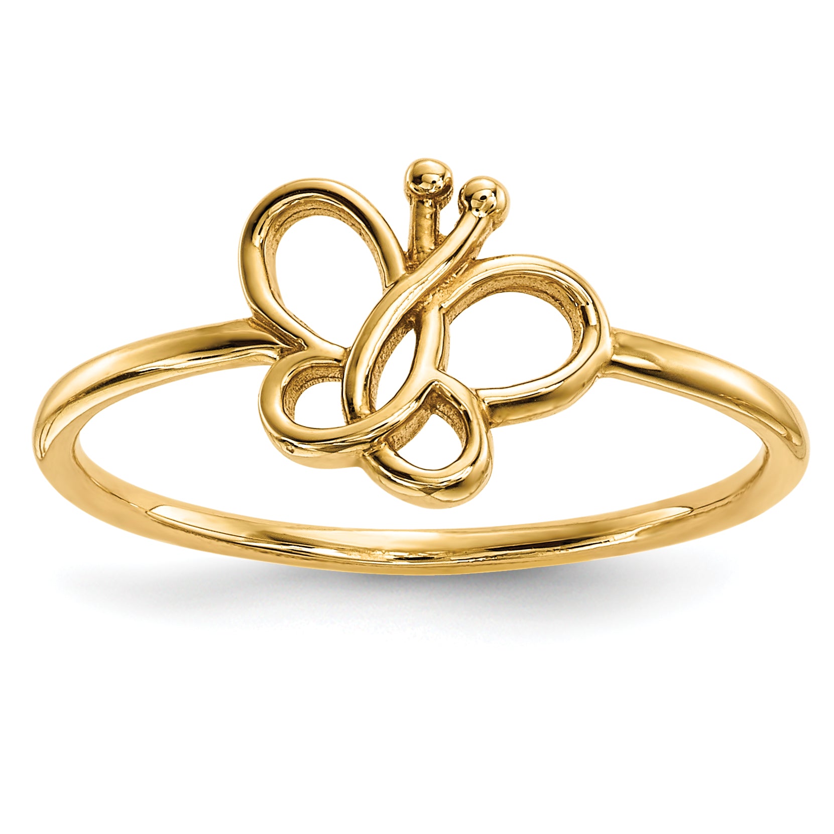 14k Polished Butterfly Ring Main image