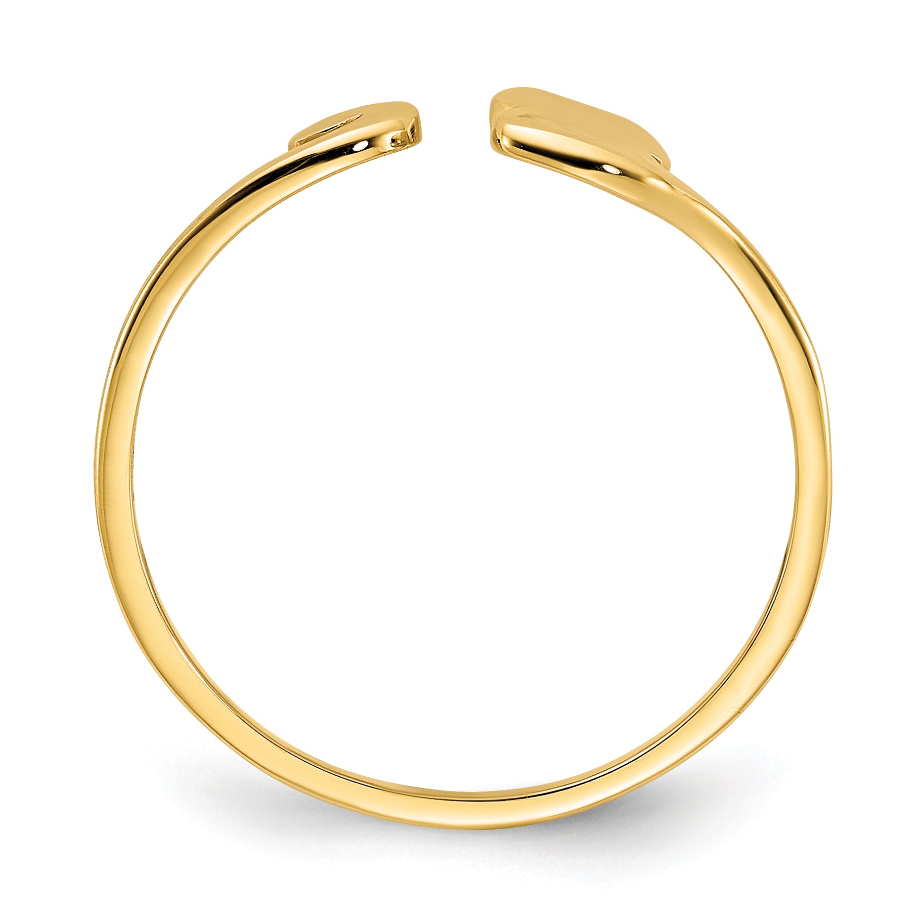 14k Gold Polished Cat Adjustable Cuff Ring Secondary image