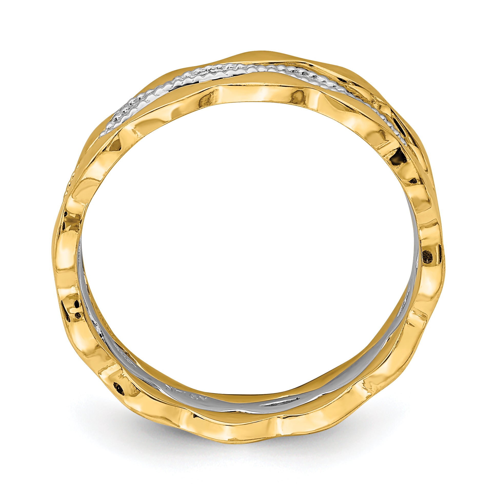 14K Yellow & White Gold Set of 3 Stackable Rings Secondary image
