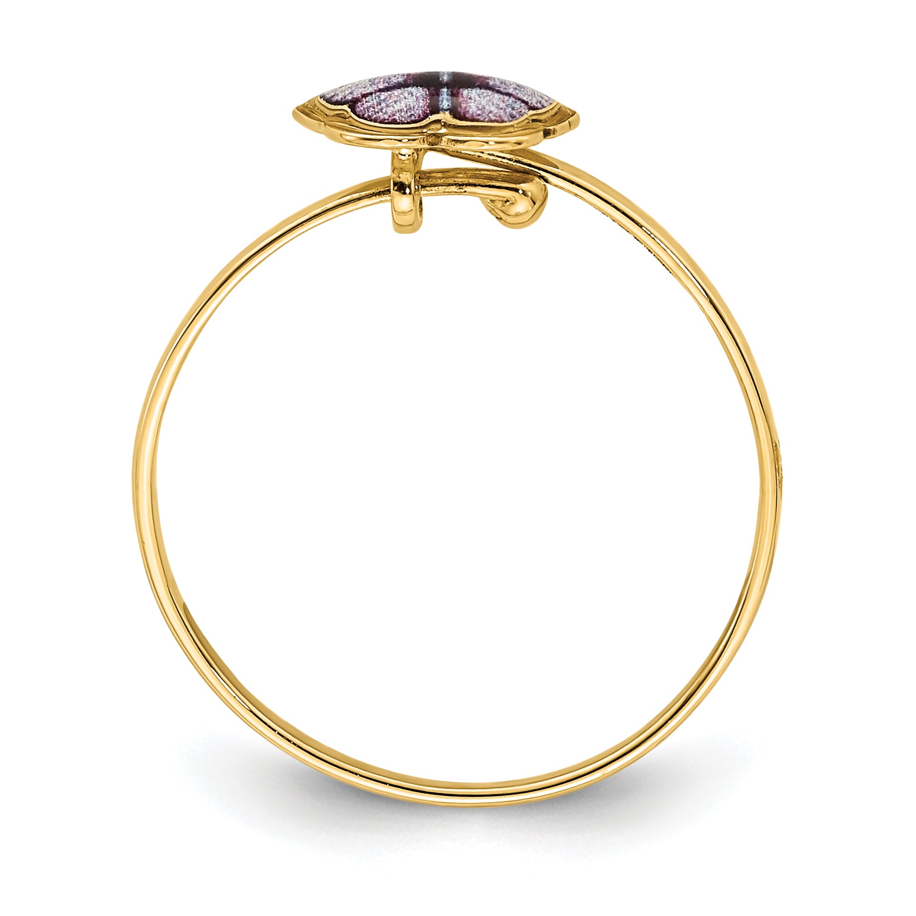 14K Enamel Butterfly Children's Ring - 4