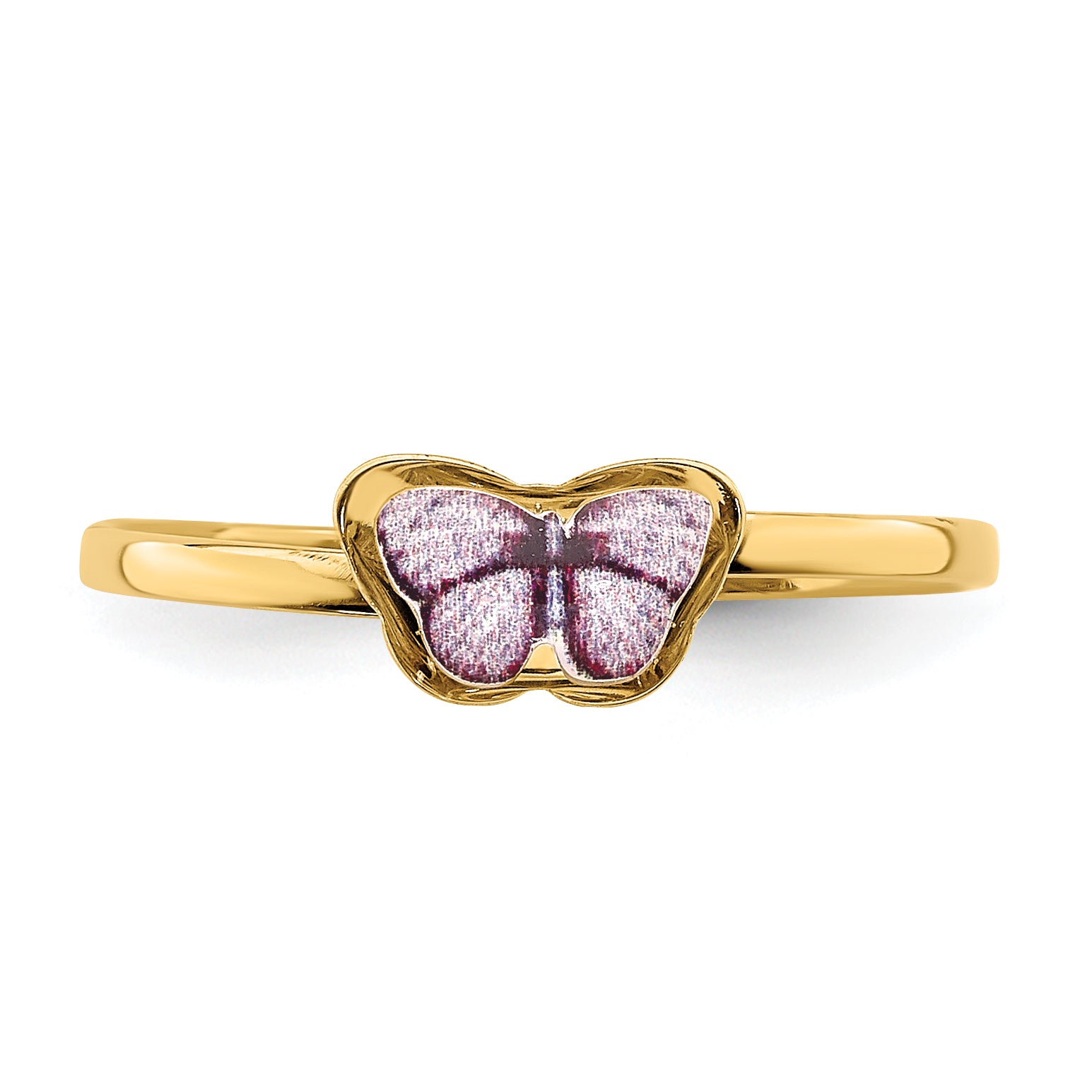 14K Enamel Butterfly Children's Ring - 4