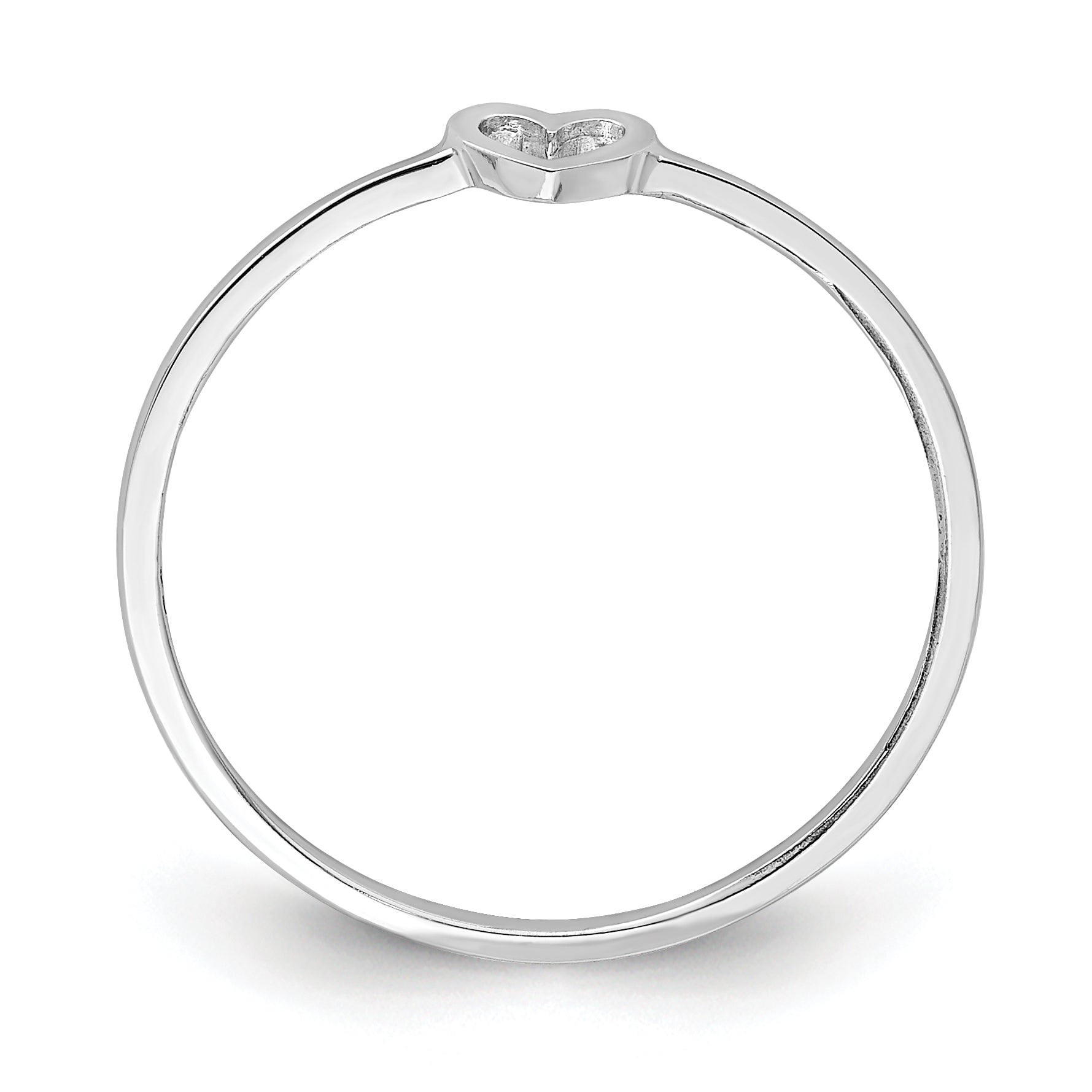 14K White Polished Heart Ring Secondary image