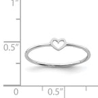 14K White Polished Heart Ring