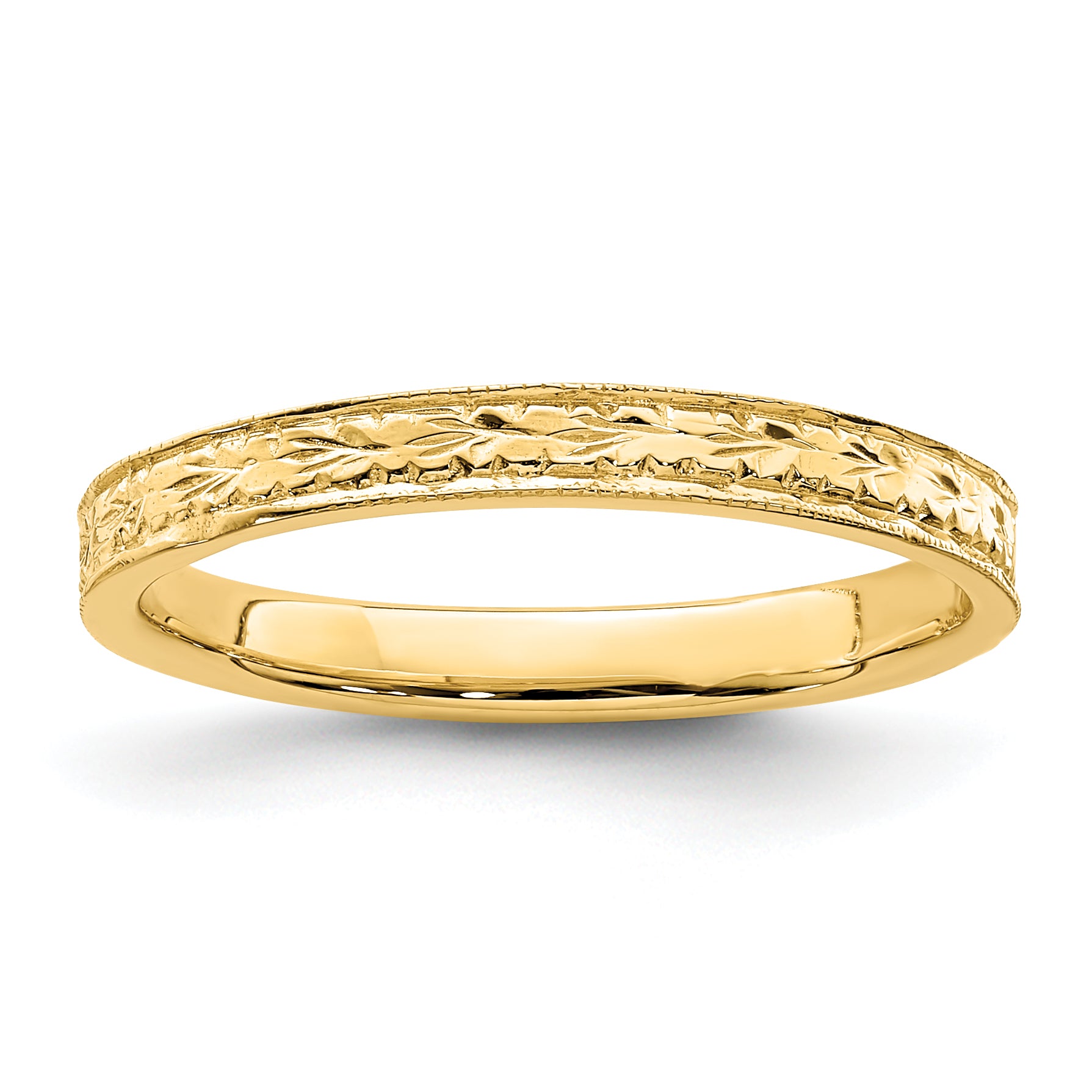 14K Polished Floral Band Main image