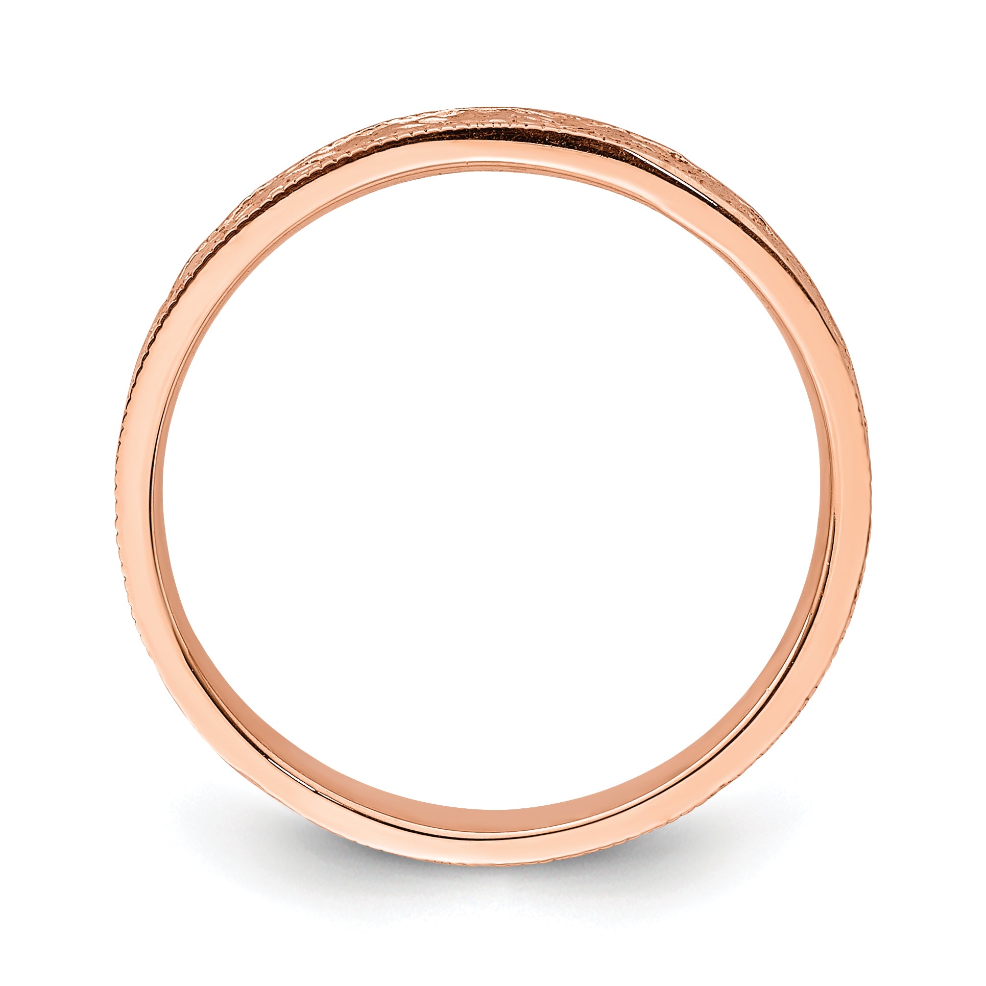 14K Rose Polished Floral Band Secondary image