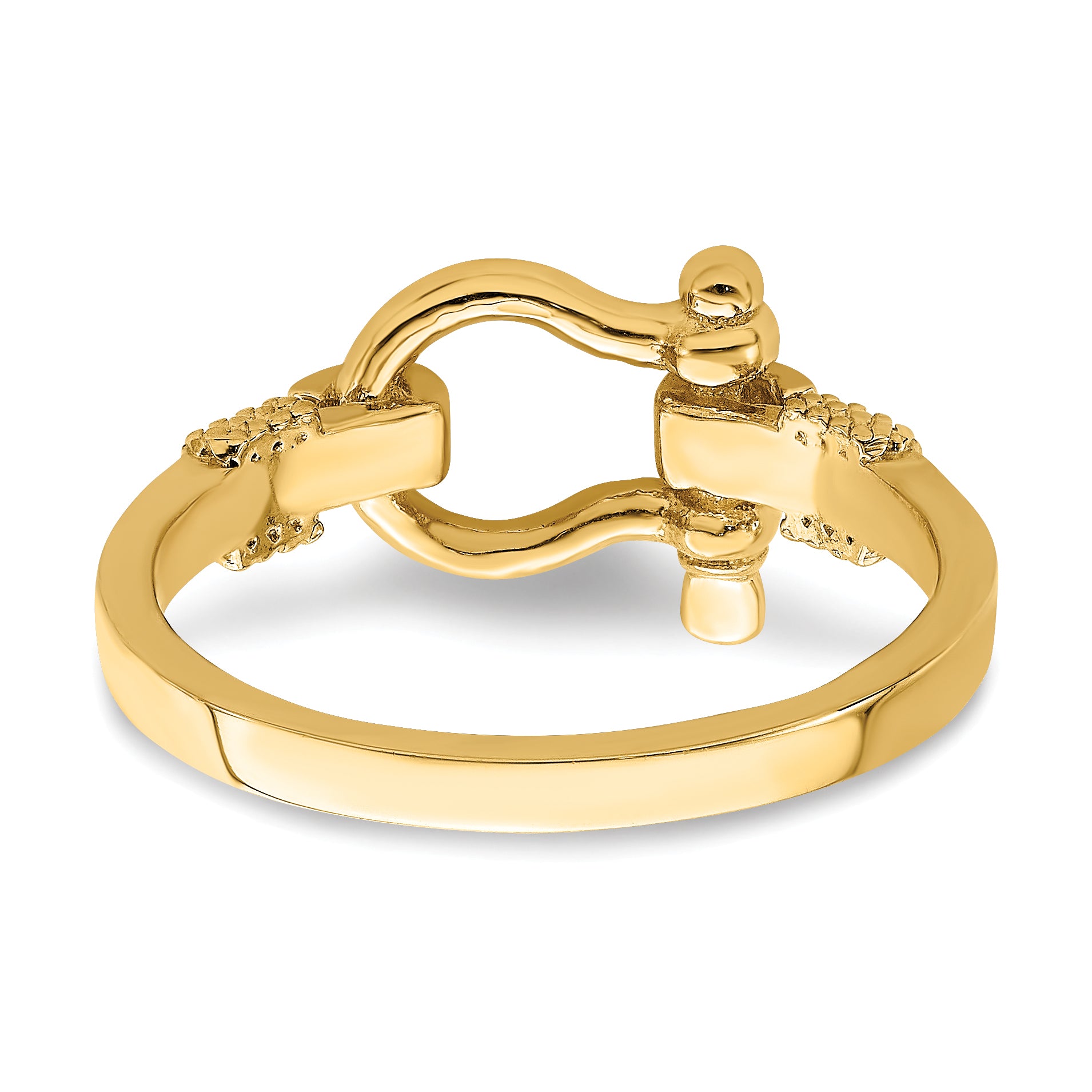 14K Shackle With Rope Edge Ring (Size 7)