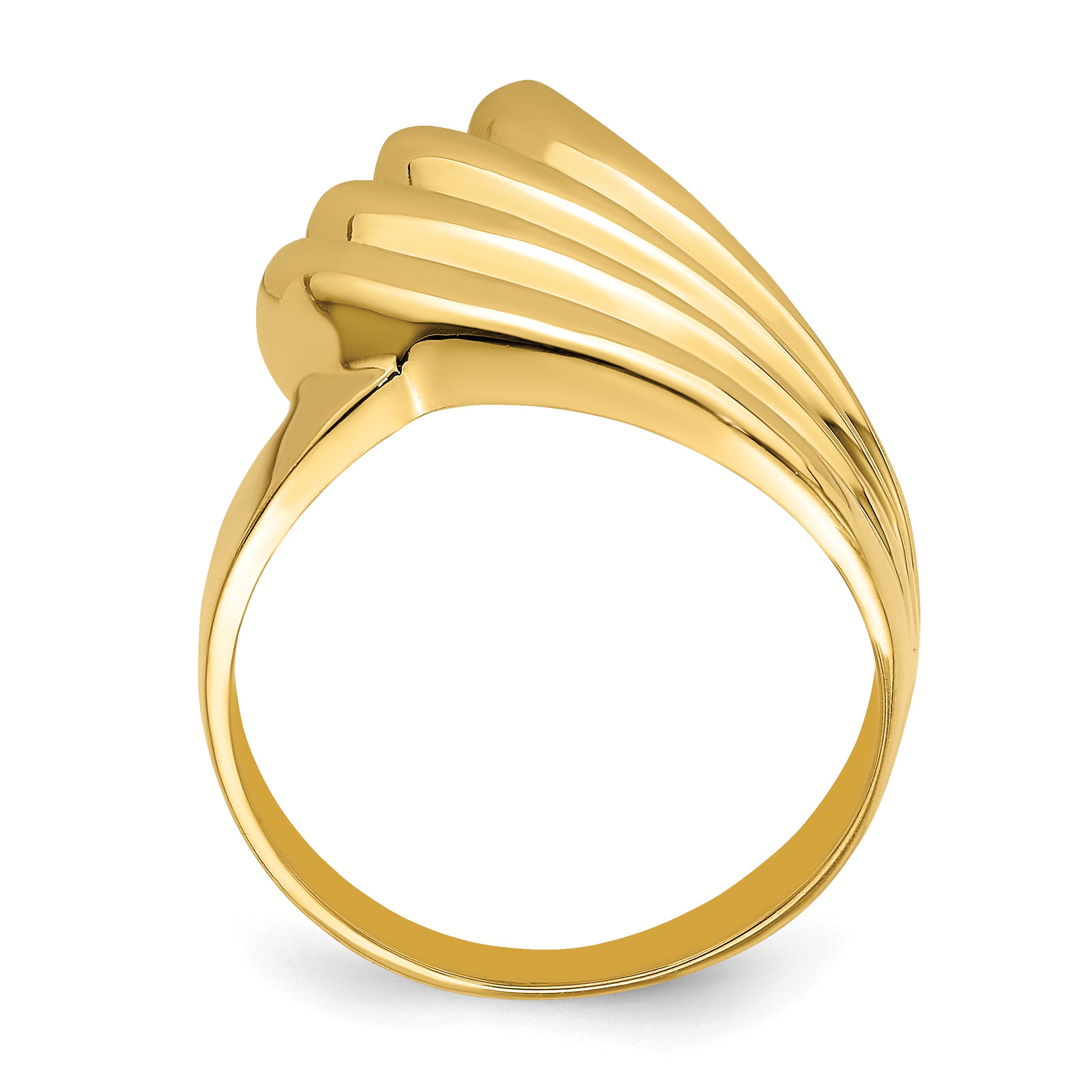 14K Polished Fish Tail Ring - 7