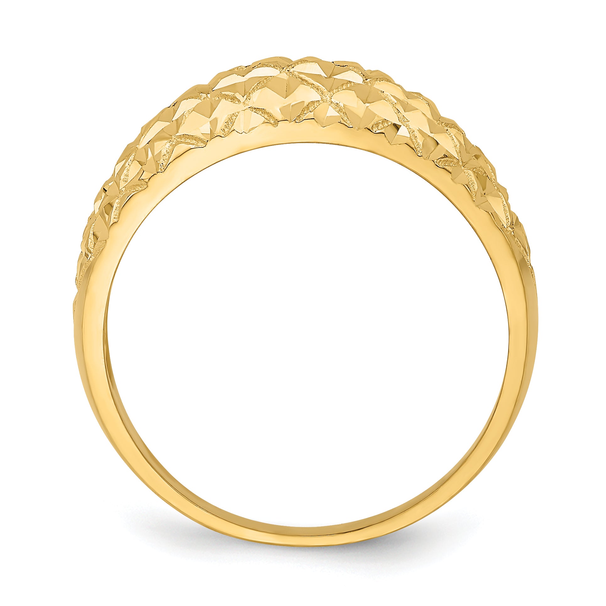 14K  D/C Quilted Pattern Dome Ring
