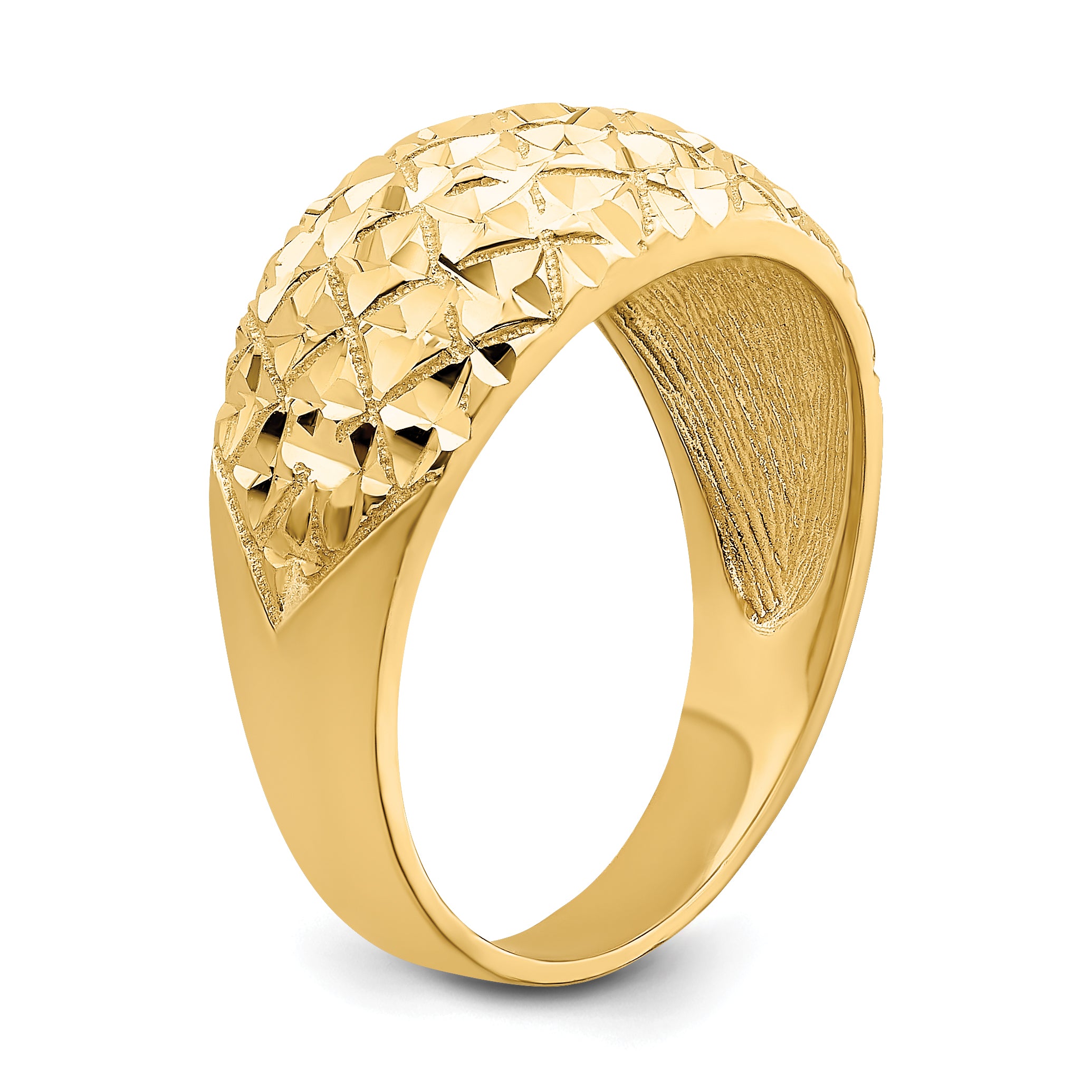 14K  D/C Quilted Pattern Dome Ring