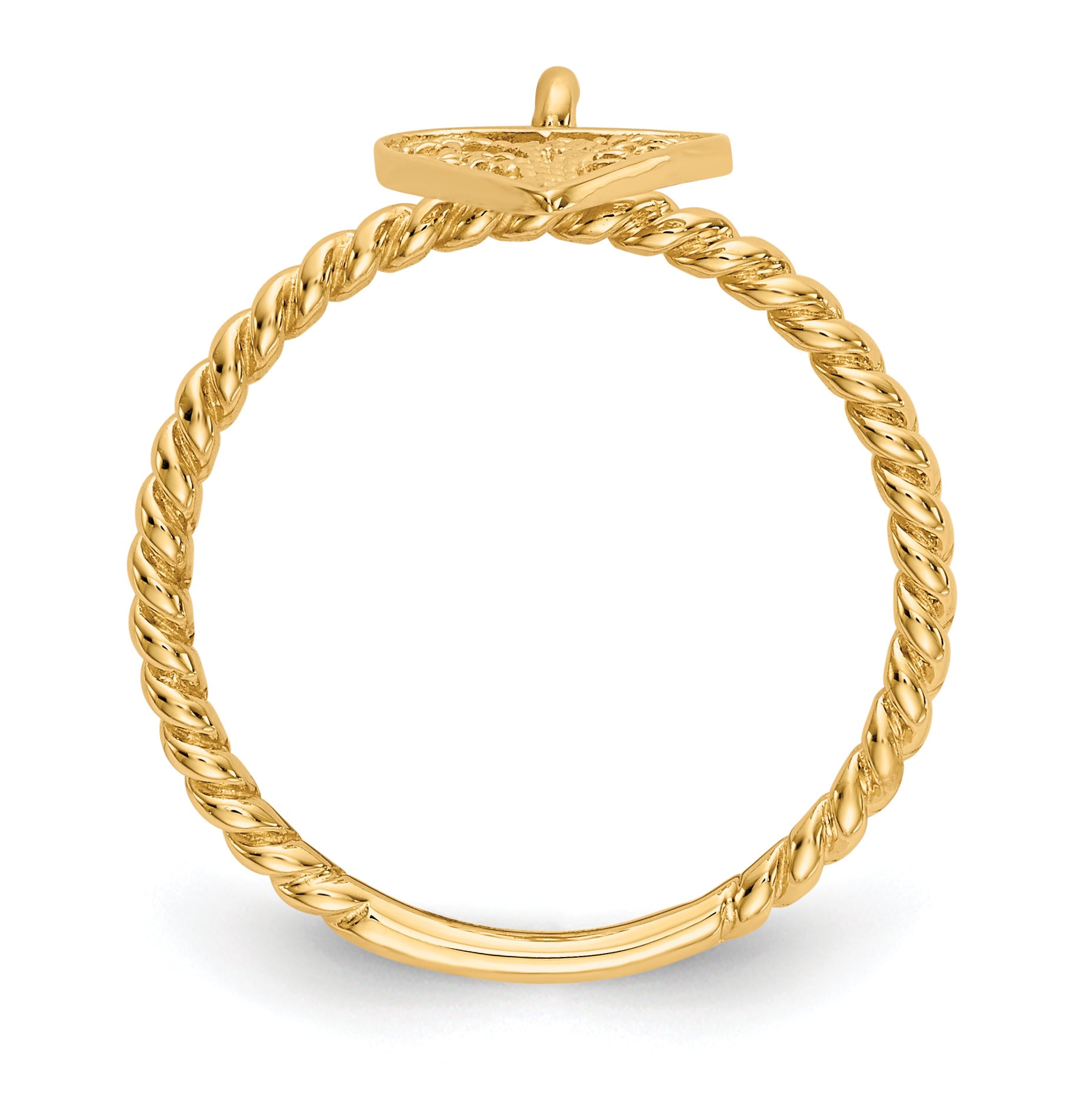 14k Dangle Heart Ring Secondary image