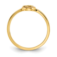14K Enameled with Diamond-cut Stars Ring - 7