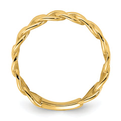 10ky Polished 5mm Curb Link Ring Size 4