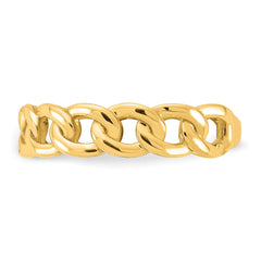 10ky Polished 5mm Curb Link Ring Size 4