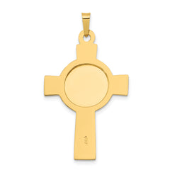 14K Cross With St Anthony Medal Pendant