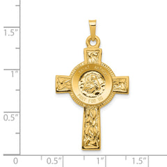 14K Cross With St Anthony Medal Pendant