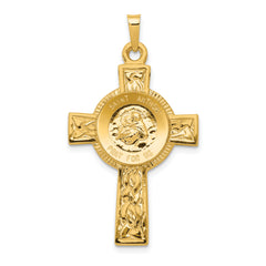 14k Cross w/St Anthony Medal Pendant
