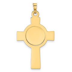 14K Cross With St. Christopher Medal Pendant