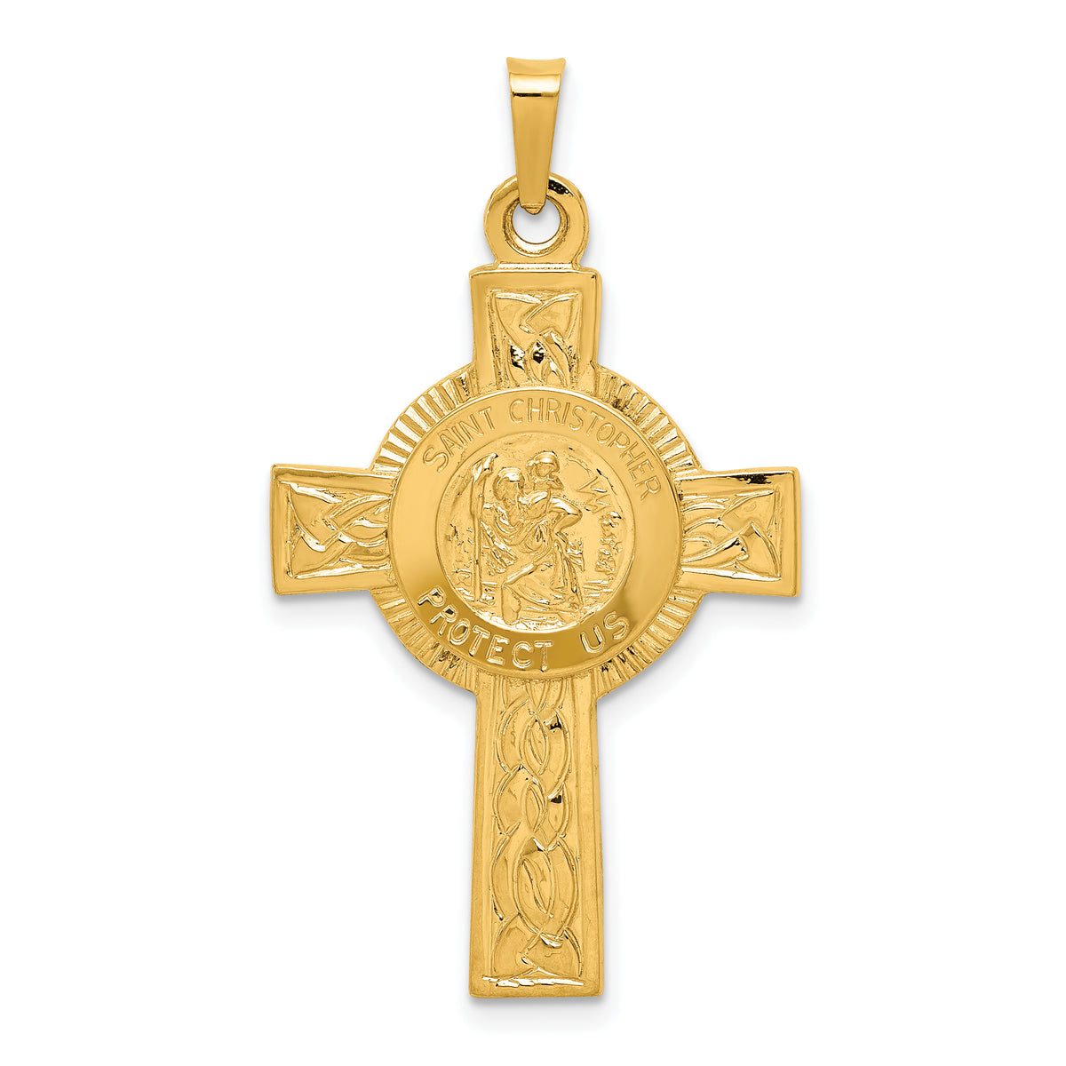 14k Cross w/St. Christopher Medal Pendant