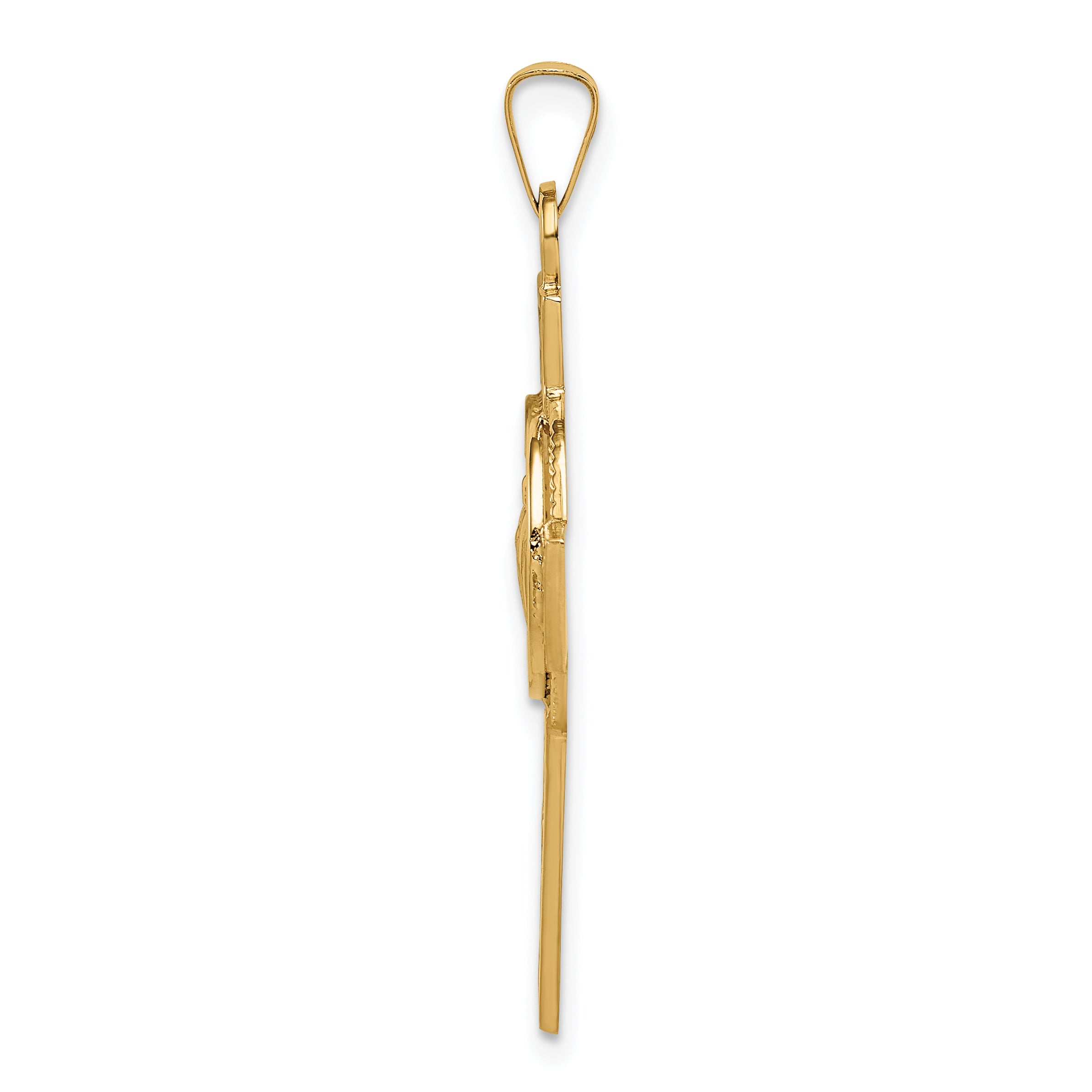14K Cross With St. Jude Medal Pendant Secondary image