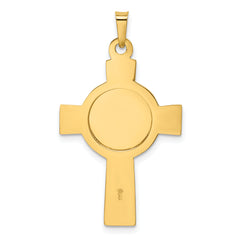 14K Cross With St. Jude Medal Pendant