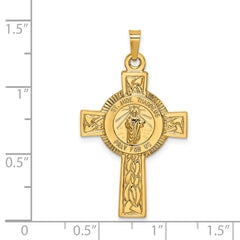 14K Cross With St. Jude Medal Pendant