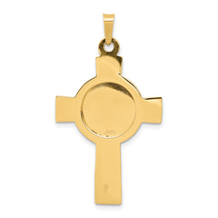 14K Cross With St. Michael Medal Pendant