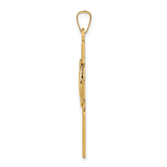 14K Cross With Coast Guard Insignia Pendant