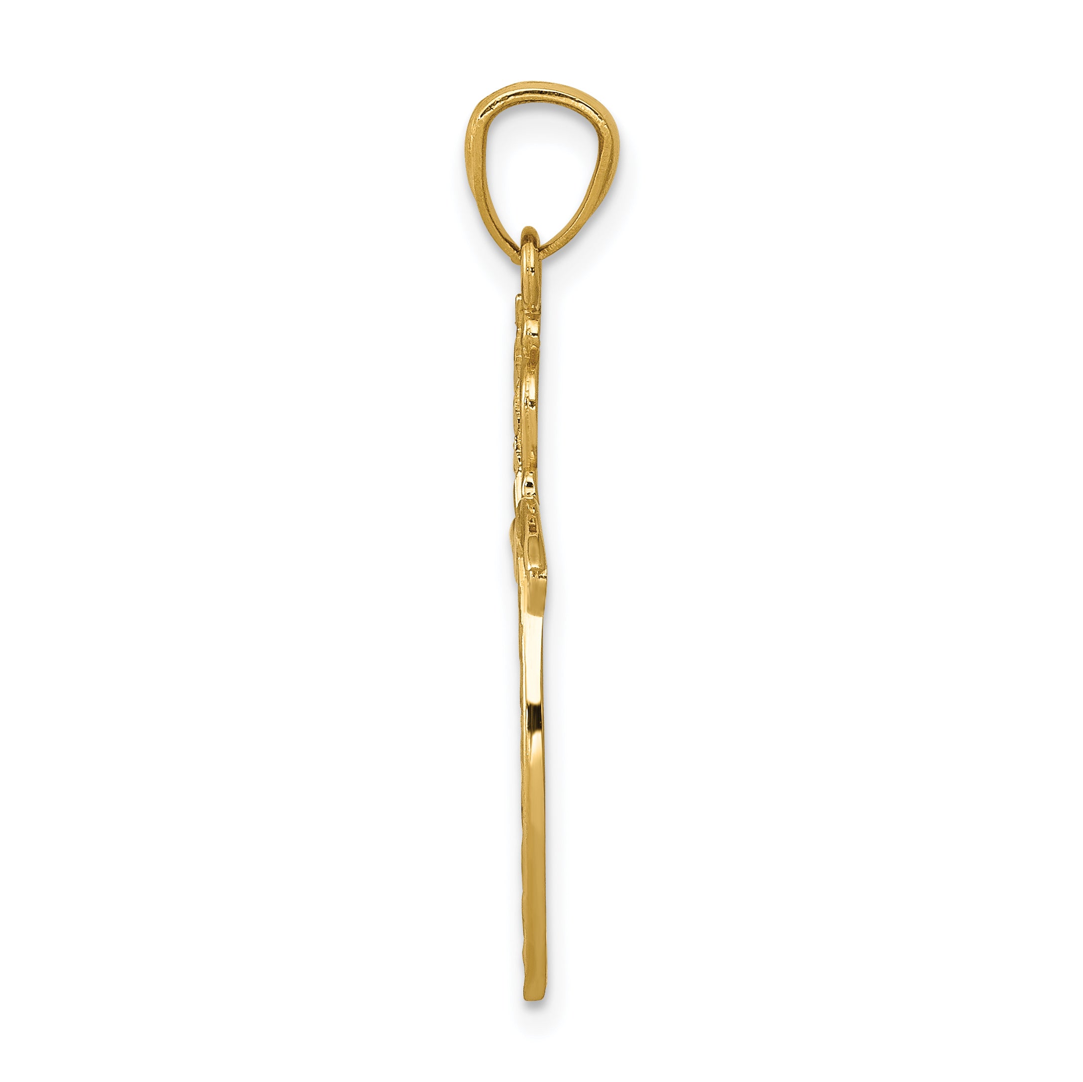 14K Scroll Design Cross Pendant Secondary image